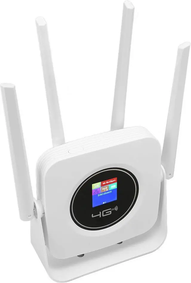 Alt view image 4 of 7 - 4G LTE Mobile Hotspot Router, 300Mbps Professional 4 Antennas LCD Display Strong Signal Mobile WiFi Hotspot for Home (US Plug)