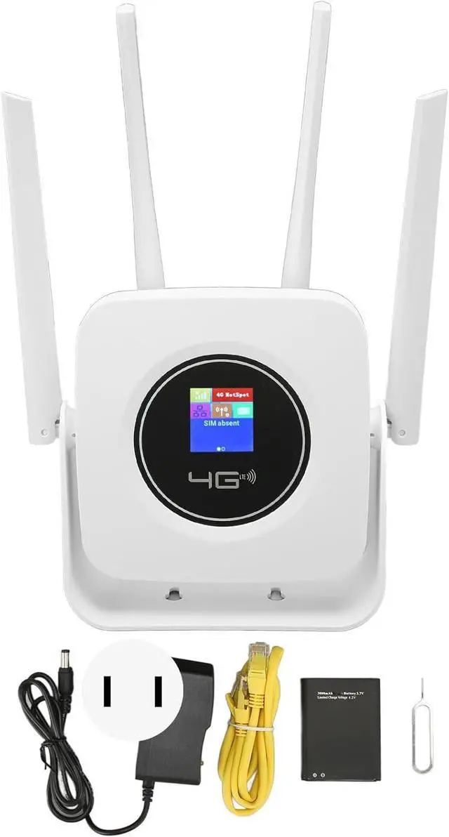Alt view image 5 of 7 - 4G LTE Mobile Hotspot Router, 300Mbps Professional 4 Antennas LCD Display Strong Signal Mobile WiFi Hotspot for Home (US Plug)