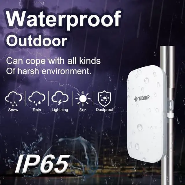 Alt view image 5 of 7 - 2025 Outdoor WiFi Extender Plus,Signal Booster Long Range 5G, Up to 1200Mbps Dual Band WiFi Repeater, IP65 Weatherproof, CubreOutdoor Hasta 3440 Metros.Support Repeater & AP Mode