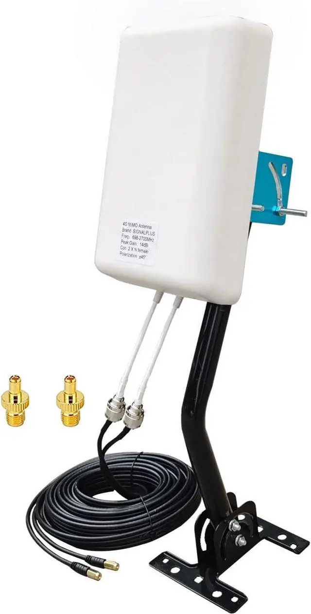 Main image of 5G/ 4G/ LTE/WiFi/ 2x2 MIMO Antennas Outdoor Directional Panel Antenna for 4G LTE 5G Routers Verizon AT&T Sprint T-Mobile Home Internet with TS9 SMA Cable J-Mount Pole (Full Kit)
