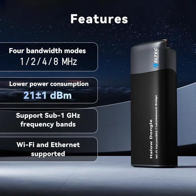 Alt view image 3 of 7 - Heltec Wi-Fi HaLow Dongle WiFi Extender Wireless Bridge Internet Extender WiFi Booster 802.11ah Network Booster Access Ethernet Long Range Wireless ethernet Bridge (AP+STA Pair Set)