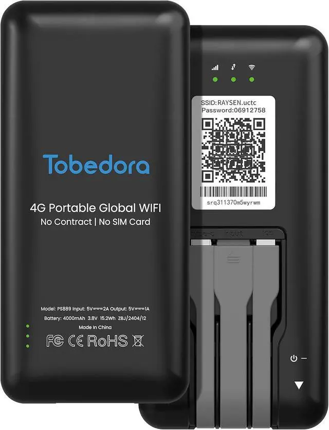 Alt view image 2 of 7 - Portabal WiFi, Mobile Hotspot Device for Travel, Support 10 Devices Connection Travel Router, No SIM Card & Contracts Required, 4G LTE WiFi Hotspot in 135+ Countries