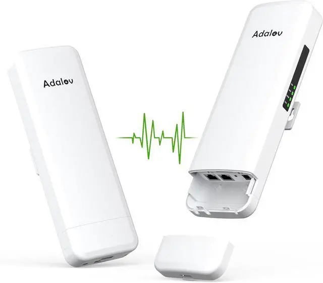 Main image of Gigabit Wireless Bridges - Starlink WiFi Extender, 5.8G Point to Point Wireless Bridge Outdoor with 2 x 1Gbs LAN Ports, AdaLov 5KM WiFi Ethernet Bridge for PtP/PtMP, Outdoor CPE Work with Starlink