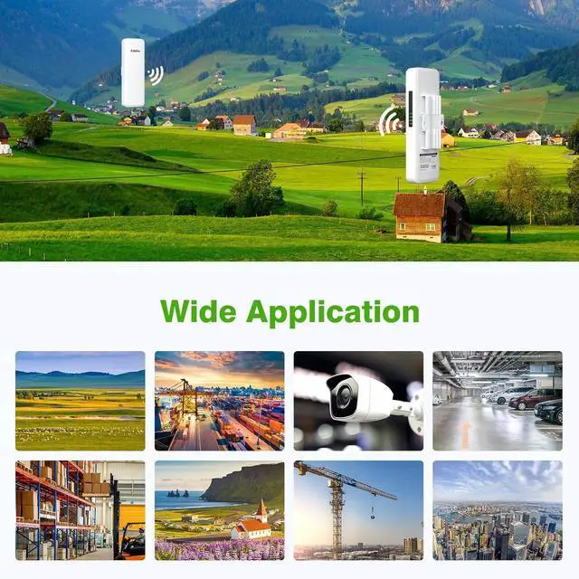 Alt view image 7 of 7 - Gigabit Wireless Bridges - Starlink WiFi Extender, 5.8G Point to Point Wireless Bridge Outdoor with 2 x 1Gbs LAN Ports, AdaLov 5KM WiFi Ethernet Bridge for PtP/PtMP, Outdoor CPE Work with Starlink