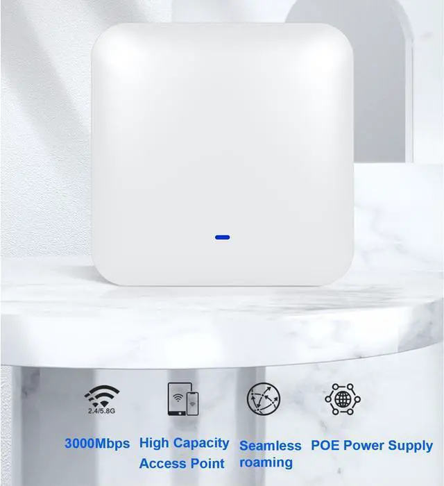 Alt view image 3 of 7 - U6 Wireless Access Points AX3000 - WiFi 6 Networks Access Point with POE and Gigabit Network Port,5.8/2.4G WiFi AP Support ULMU-MIMO OFDMA 1024QAM for Home Office,802.11ax Wireless Access Points