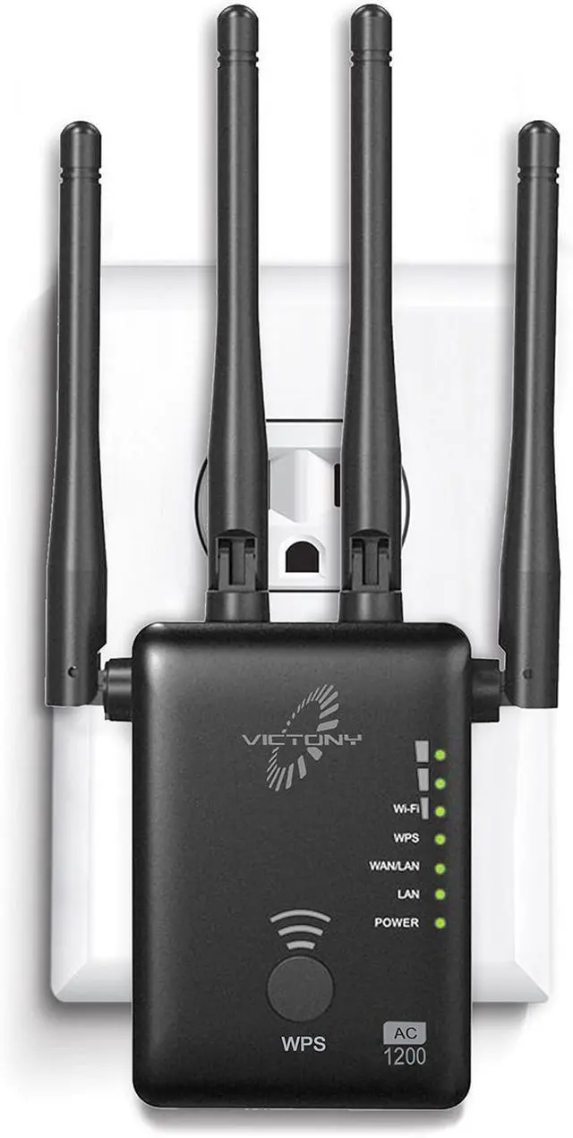 Main image of VICTONYUS VICTONY WA1200 Wireless Range Extender 1200Mbps WiFi Extneder Dual Band with 4 External Antennas WiFi Signal Booster White