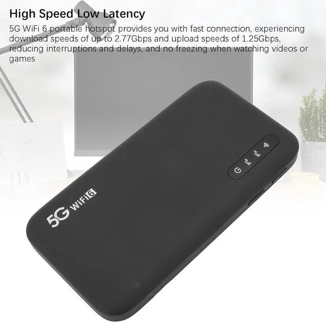 Alt view image 2 of 7 - 5G Mobile Hotspot WiFi 6, 5G Portable Router with SIM Card Slot, Support 16 Devices 6100mAh Battery, Portable Internet Devices for Travel and Home Use