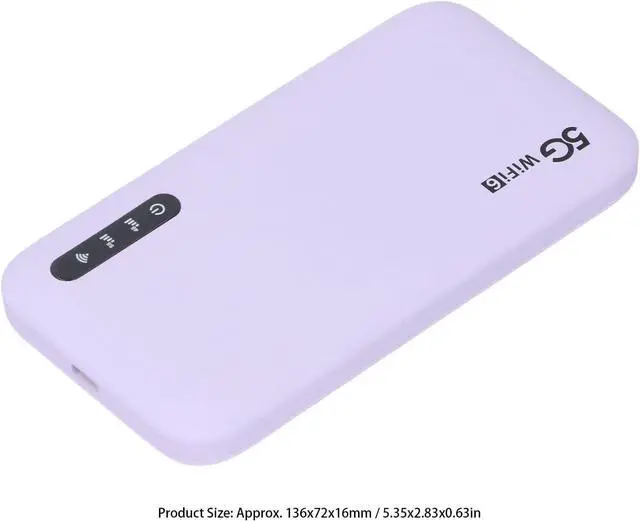 Alt view image 6 of 7 - 5G Mobile Hotspot, Portable WiFi 6 Router with Sim Card Slot, Ultra High Speed Hotspot Device for Travel, Unlocked, 6100mAh Battery, 16 Connected Devices