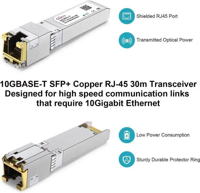 Alt view image 4 of 5 - SFP+ to RJ45 10GBase-T Module, 10Gbe Copper SFP to Ethernet Networking Transceiver for Cisco SFP-10G-T-S, Ubiquiti UniFi UF-RJ45-10G, Meraki, Supermicro and More, up to 30m,4pcs