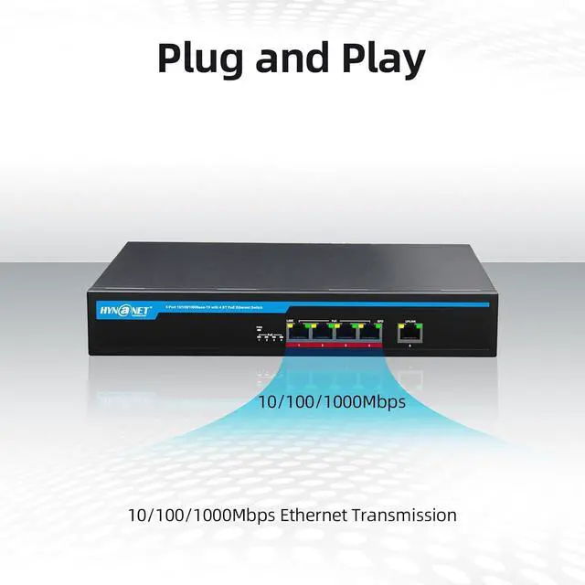 Alt view image 6 of 6 - 802.3bt 5 Port Gigabit PoE++ Switch, Built-in 150w Power, 4 Port 90w PoE++ for PTZ Cameras