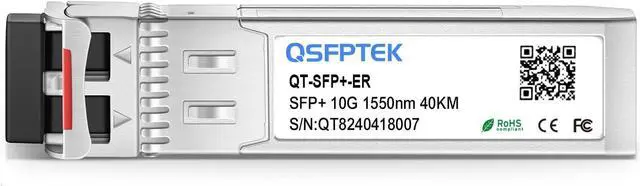Alt view image 2 of 5 - 10GBASE-ER SFP+ Module, 10giga Single Mode SFP 1550nm 40km DDM LC, 10GE Gigabit Network Ethernet Mini GBIC Single-Mode Fiber Optic Transceiver for Cisco SFP-10G-ER, Ubiquiti, Netgear, Mikrotik