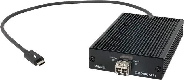 Main image of Sonnet Solo 10G Thunderbolt 3 to SFP+ 10 Gigabit Ethernet Adapter (SFP+ [SR] Included)