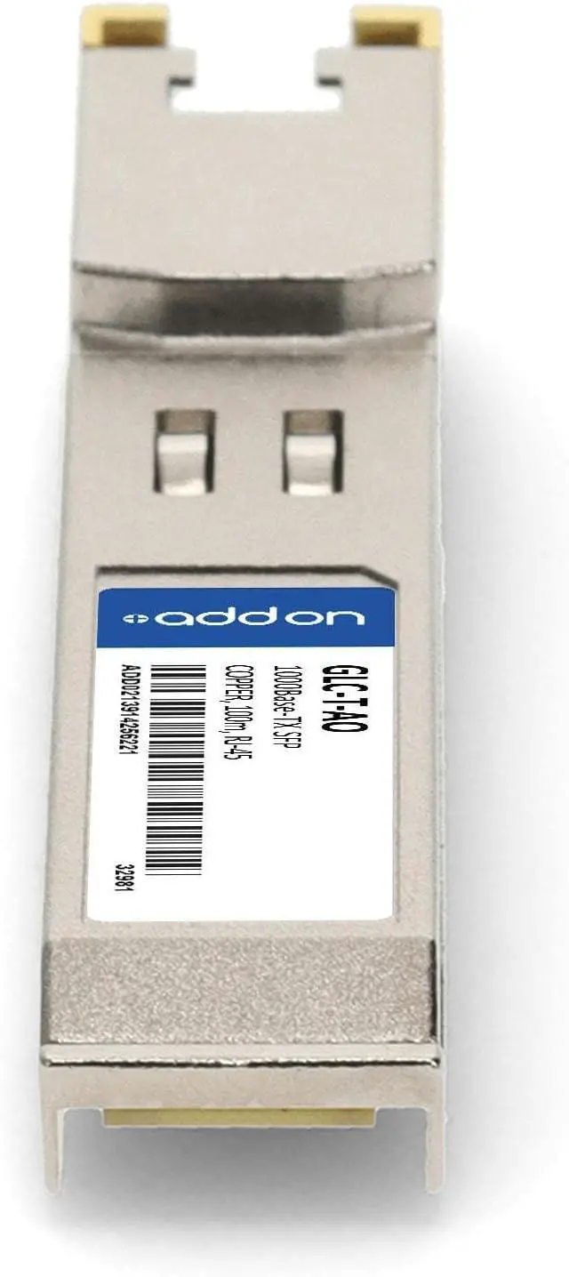 Main image of AddOn Cisco GLC-T Compatible 10/100/1000Base-TX SFP Transceiver (GLC-T-AO)