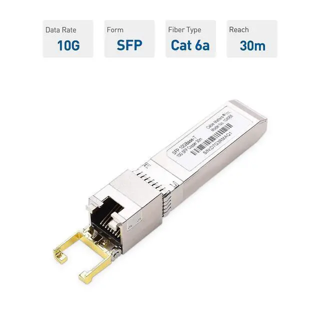 Alt view image 4 of 7 - Cable Matters 10GBASE-T 10 Gigabit SFP+ to RJ45 Ethernet Modular Transceiver for Cisco, Ubiquiti, TP-Link, Mikrotik, Netgear, Supermicro