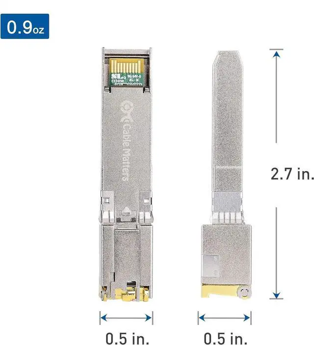Alt view image 7 of 7 - Cable Matters 10GBASE-T 10 Gigabit SFP+ to RJ45 Ethernet Modular Transceiver for Cisco, Ubiquiti, TP-Link, Mikrotik, Netgear, Supermicro