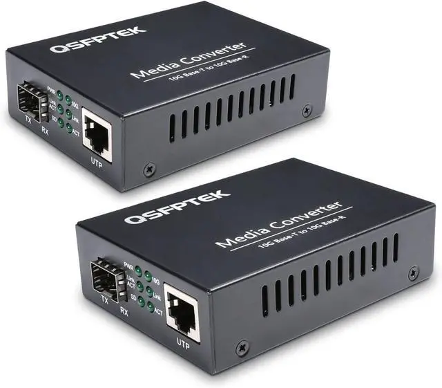 Main image of 10G Media Coverter, 10 Gigabit Fiber to 10G Copper UTP Ethernet Media Converter, Unmanaged 1x 100M/1G/2.5G/5G/10GBase-T RJ45 to 1x 10GBase-X SFP+ Slot 10Gigabit Ethernet Media Converter (2)