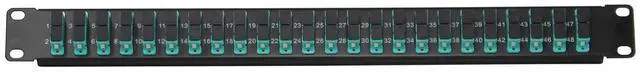 Main image of Ultra Spec Cables - 24 Port SC Duplex Fiber Patch Panel (Loaded 1u) 19" (24 Port SC Duplex, Aqua 10/40/100GB MM)