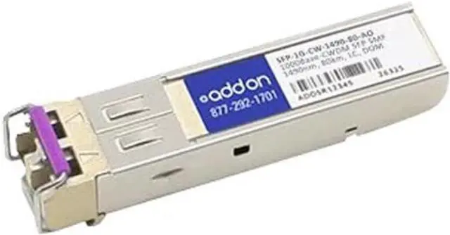 Main image of AddOn Arista Networks Compatible TAA Compliant 1000Base-CWDM SFP Transceiver (SMF, 1490nm, 80km, LC, DOM)