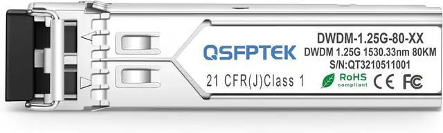 Alt view image 2 of 5 - 1000BASE-DWDM SFP 1552.52nm 80km Optical Transceiver Module (1560.61nm, 80km, DOM, LC, SMF) Compatible C31 DWDM-SFP-5252-80