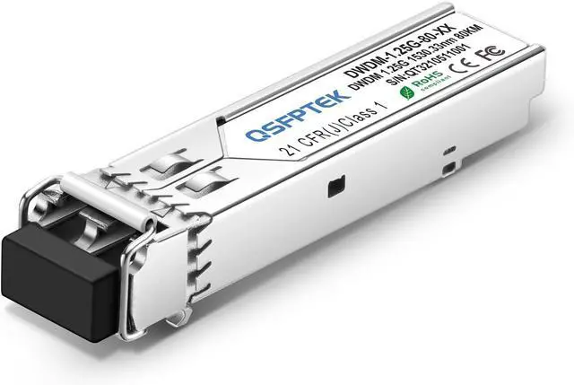 Main image of 1000BASE-DWDM SFP 1552.52nm 80km Optical Transceiver Module (1560.61nm, 80km, DOM, LC, SMF) Compatible C31 DWDM-SFP-5252-80