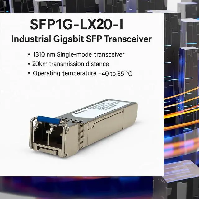Alt view image 2 of 4 - SFP1G-LX20-I | 1Gbps SFP Optical Transceiver, Single-Mode / 20km, 1310nm, ORing Industrial Networking