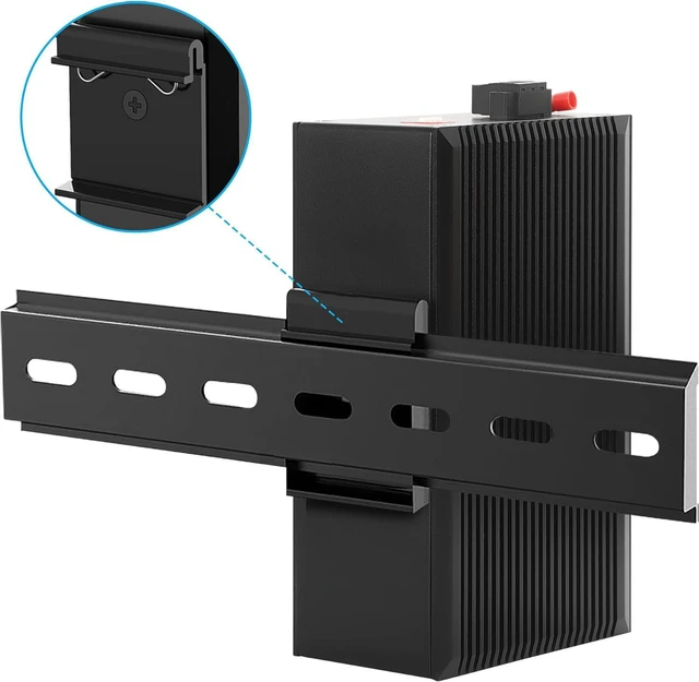 Alt view image 5 of 5 - Intellinet Gigabit Fiber Media Converter SC Single Mode DIN Rail 12V DC