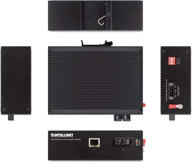 Alt view image 5 of 6 - Intellinet Industrial SC Single-Mode Media Converter, 100Base-TX, 12.4 mi