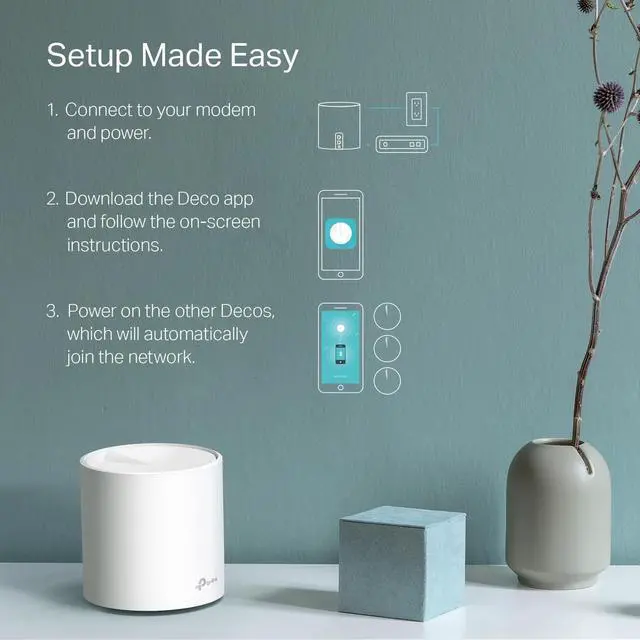 Alt view image 7 of 7 - TP-Link Deco WiFi 6 Mesh WiFi System(Deco X20) - Covers up to 2200 Sq.Ft, Replaces Wireless Internet Routers and Extenders, 1-Pack, White