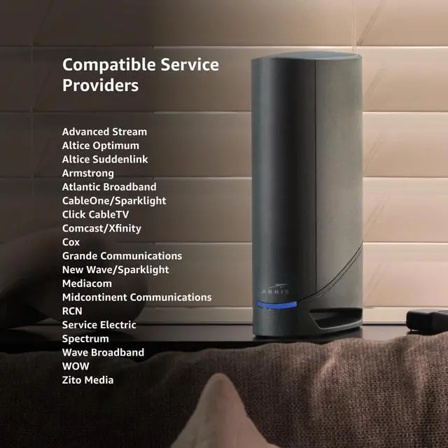 Alt view image 2 of 5 - ARRIS (G34) - Cable Modem Router Combo - Fast DOCSIS 3.1 Gigabit WiFi 6 (AX3000), Approved for Comcast Xfinity, Cox, Spectrum & More, 1 Gbps Max Internet Speeds