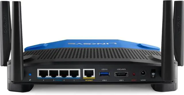 Alt view image 2 of 7 - Linksys WRT1900AC 2.4 and 5GHz Dual Band Smart Wi-Fi Wireless AC Router (WRT1900AC-EJ)