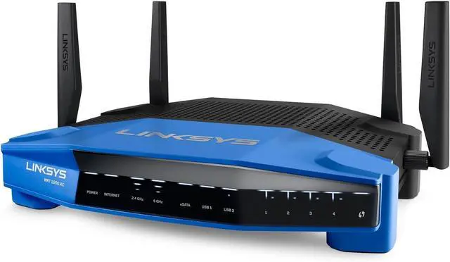 Alt view image 3 of 7 - Linksys WRT1900AC 2.4 and 5GHz Dual Band Smart Wi-Fi Wireless AC Router (WRT1900AC-EJ)