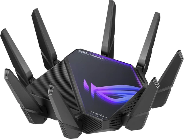Main image of ASUS ROG Rapture WiFi 6E Gaming Router (GT-AXE16000) - Quad-Band, 6 GHz Ready, Dual 10G Ports, 2.5G WAN Port, AiMesh Support, Triple-Level Game Acceleration, Lifetime Internet Security, Instant Guard