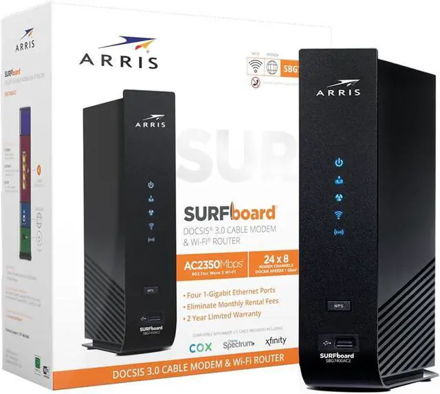 Alt view image 5 of 7 - ARRIS (SBG7400AC2) - Modem Router Combo - Fast DOCSIS 3.0 & AC2350 WiFi, for Comcast Xfinity, Cox, check with ISP for compatibility [Not for Spectrum], Four 1 Gbps Ports, 800 Mbps Max Internet Speed