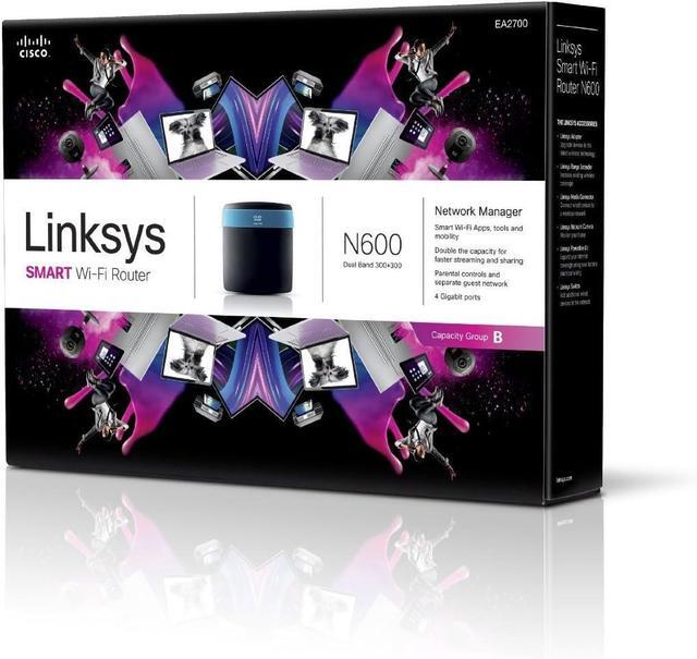 Alt view image 3 of 6 - Linksys N600+ Wi-Fi Wireless Dual-Band+ Router with Gigabit Ports, Smart Wi-Fi App Enabled to Control Your Network from Anywhere (EA2700)
