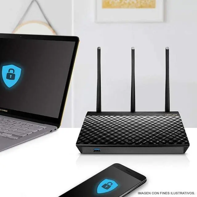 Alt view image 6 of 6 - ASUS AC1750 WiFi Router (RT-AC66U B1) - Dual Band Gigabit Wireless Internet Router, ASUSWRT, Gaming & Streaming, AiMesh Compatible, Included Lifetime Internet Security, Adaptive QoS, Parental Control