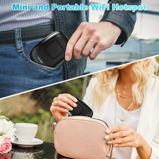 Alt view image 7 of 7 - 4G LTE Mobile Hotspot - Cat 12 Portable WiFi for Travel, Dual Bands (2.4GHz/5GHz), 600Mbps Download High Speed, Supports 16 Connected Devices, Compatible with Verizon & its MVNOs ONLY