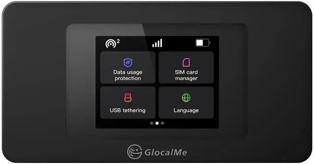 Main image of GlocalMe DuoTurbo 4G LTE Portable WiFi Hotspot for Travel in 200+ Countries, Mobile Hotspot Device with Global 1.1GB Data 30Days, SIMFREE and Dual Modem, 10 Devices Connected(Black)
