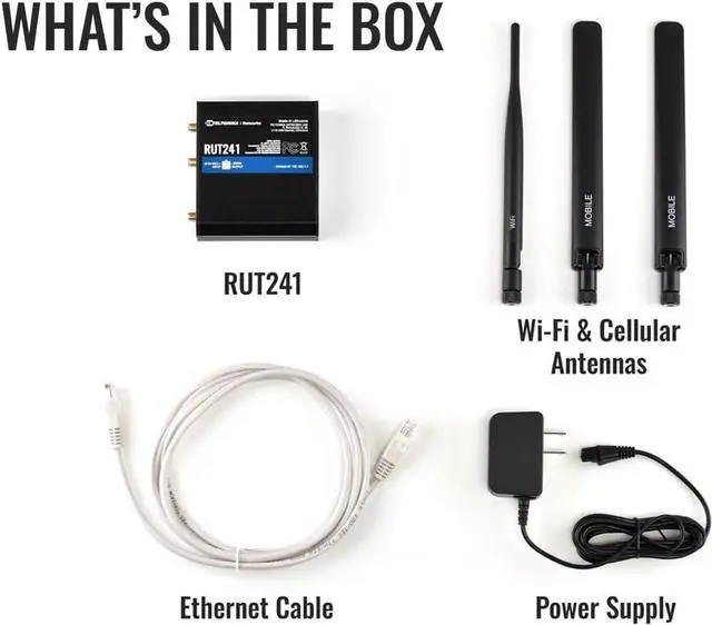 Alt view image 6 of 6 - Teltonika RUT241 Industrial 4G LTE Router  Compact & Rugged Wireless Router with Ethernet, WiFi, VPN, RMS Support, Remote Monitoring, and IoT Connectivity (RUT241098000)