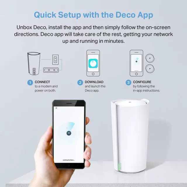 Alt view image 7 of 7 - TP-Link Deco Mesh WiFi AXE11000 Tri-Band WiFi 6E Mesh Network System(Deco XE200) - Replaces Wireless Internet Router and Extender, 10Gbps Ethernet Port, Compatible with Alexa, 2-Pack, White
