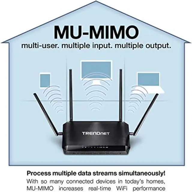 Alt view image 4 of 7 - TRENDnet AC2600 MU-MIMO, Wireless Gigabit Router, Equipped with Beamforming Antennas Ideal for Extreme 4K Streaming and Lag Free Gaming, TEW-827DRU