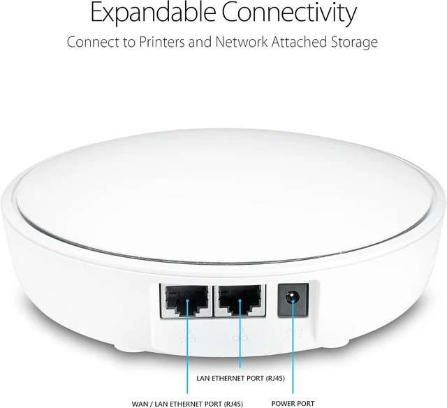 Alt view image 2 of 5 - ASUS Lyra Home Wi-Fi System, Pack of 3 (up to 6,000sqft), Tri-Band Mesh Networking Wireless AC2200 Routers with AI Protection - MAP-AC2200