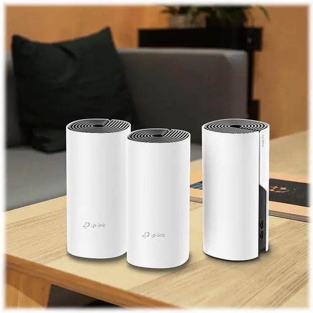 Alt view image 2 of 7 - TP-Link Deco Whole Home Mesh WiFi System  Up to 5,500 Sq.ft. Coverage, WiFi Router/Extender Replacement, Gigabit Ports, Seamless Roaming, Parental Controls, Works with Alexa(Deco M4 3-Pack)