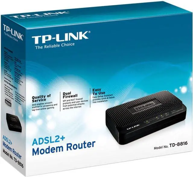 Alt view image 3 of 4 - TP-LINK ADSL2+ Modem Router TD-8816
