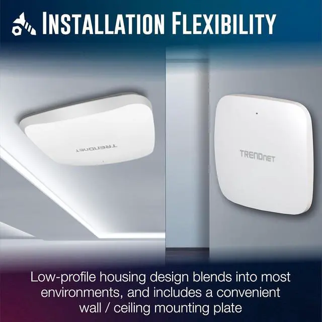 Alt view image 6 of 7 - TRENDnet AX5400 Dual Band WiFi 6 PoE+ Access Point, TEW-925DAP, 1 x 2.5GBASE-T PoE+ LAN Port, OFDMA and MU-MIMO Technology, 4804Mbps (5Ghz), 573Mbps (2.4Ghz), WPA3 Ecryption, White