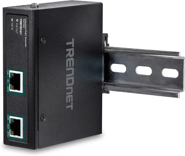 Alt view image 6 of 7 - TRENDnet Industrial Gigabit PoE+ Extender, TI-E100, Single Port PoE, Power Over Ethernet, Supports PoE (15.4W) and PoE+ (30W), Extends 100m, Cascade 2 Units for Distance Up to 300m (984 ft.), IP30