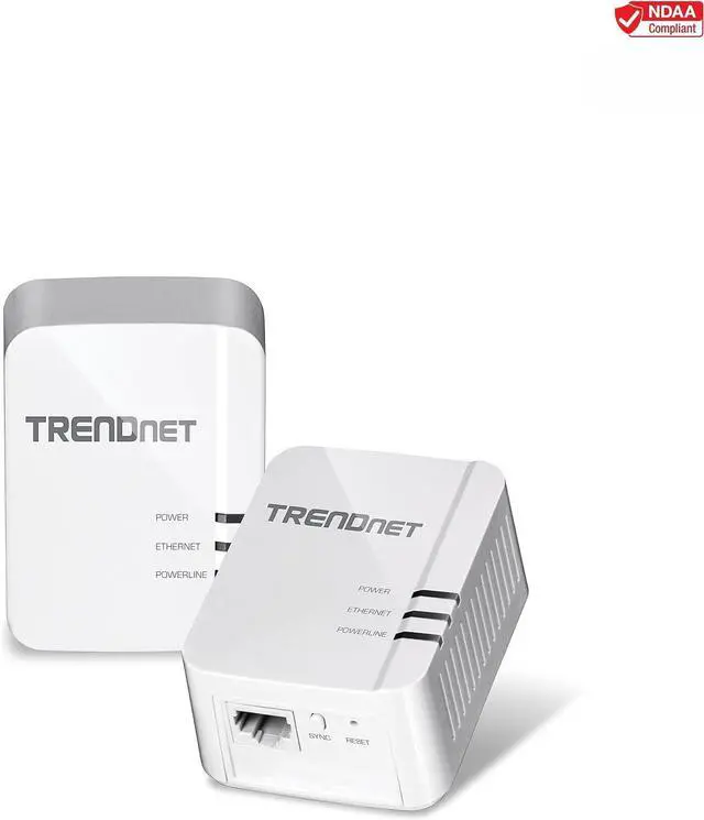 Alt view image 3 of 7 - TRENDnet Powerline 1300 AV2 Adapter Kit, Includes 2 x TPL-422E Powerline Ethernet Adapters, IEEE 1905.1 & IEEE 1901, Gigabit Port, Range Up to 300m (984 ft), Simple Installation, White, TPL-422E2K