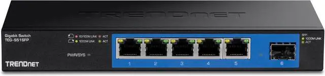 Alt view image 6 of 7 - TRENDnet 5-Port Gigabit Compact Metal Desktop Switch with SFP Slot, TEG-S51SFP , Fanless Design, Wall Mountable, Lifetime Protection, Black