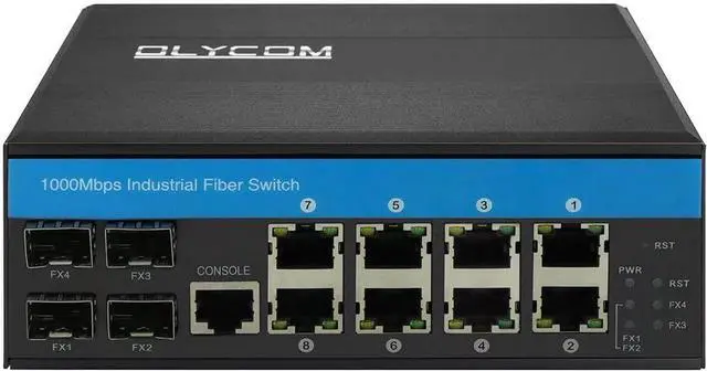 Alt view image 2 of 7 - Managed Outdoor Switch L2 10/100/1000M 8 Port RJ45 4 Port SFP with Din Rail Mounted Vlan QoS STP/RSTP