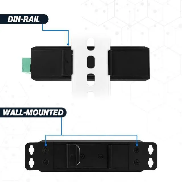 Alt view image 5 of 6 - 6-Port Hardened Industrial Gigabit PoE+ DIN-Rail Fiber Network Switch 4 x Gigabit PoE+ Ports 2 x 1.25G SFP Fiber Ports 120W for Outdoor Use