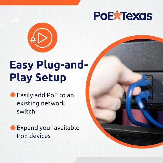 Alt view image 4 of 6 - PoE Texas 24 Port PoE Injector with 48v120w Power Supply - 10/100 Data - Rack Mount - Add Passive Mode B 802.3af PoE to a Non PoE Switch for VoIP, WiFi AP, IP Camera, Security & Surveillance Systems